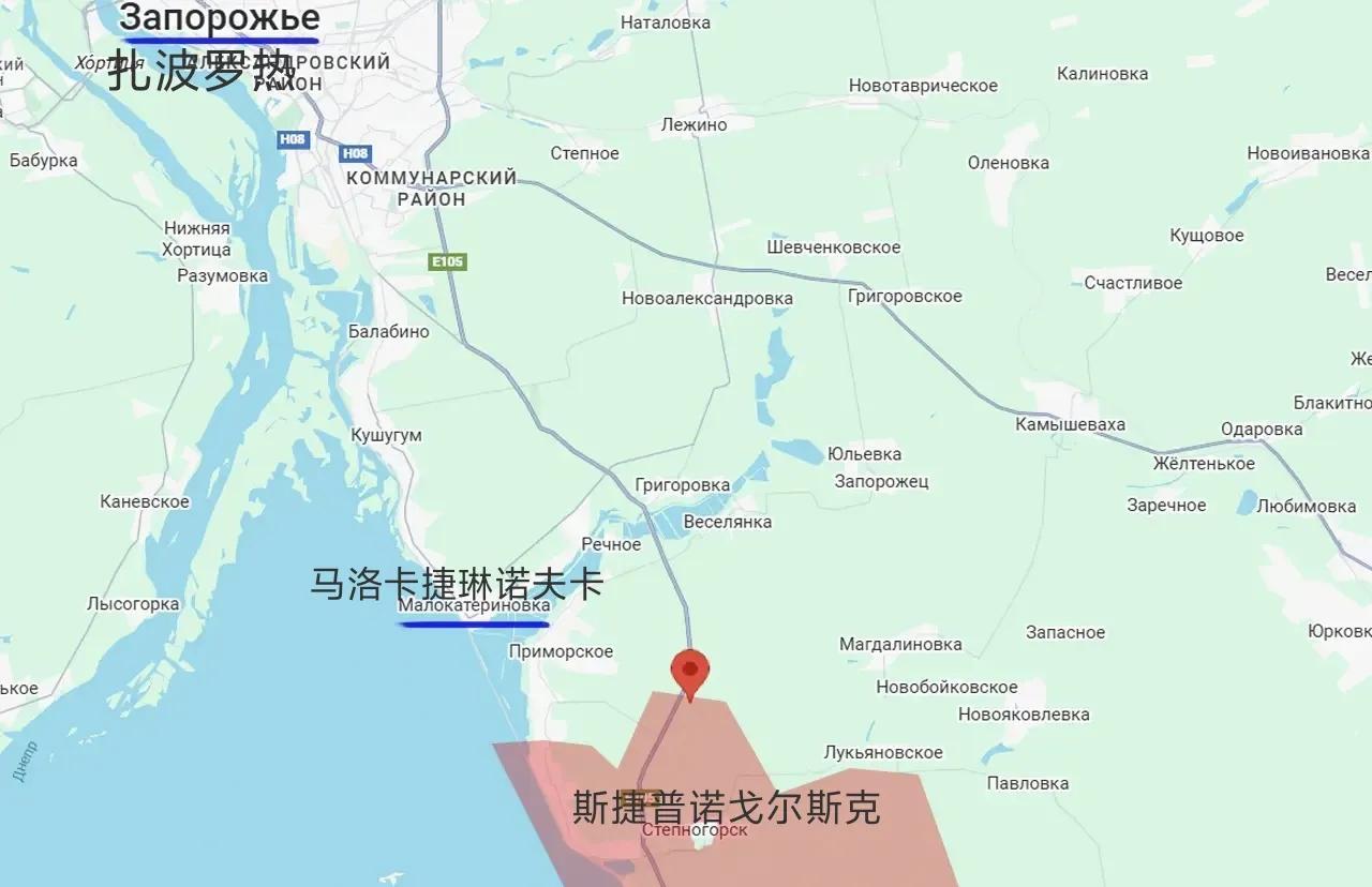 俄军第聂伯集群从斯捷普诺戈尔斯克方向向北推进了约1.5公里，距离扎波罗热市不到1