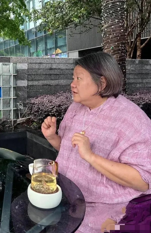 近日，知名媒体人洪晃现身广州街头，一袭粉色中式上衣搭配橙色斜挎包，造型随性接地气