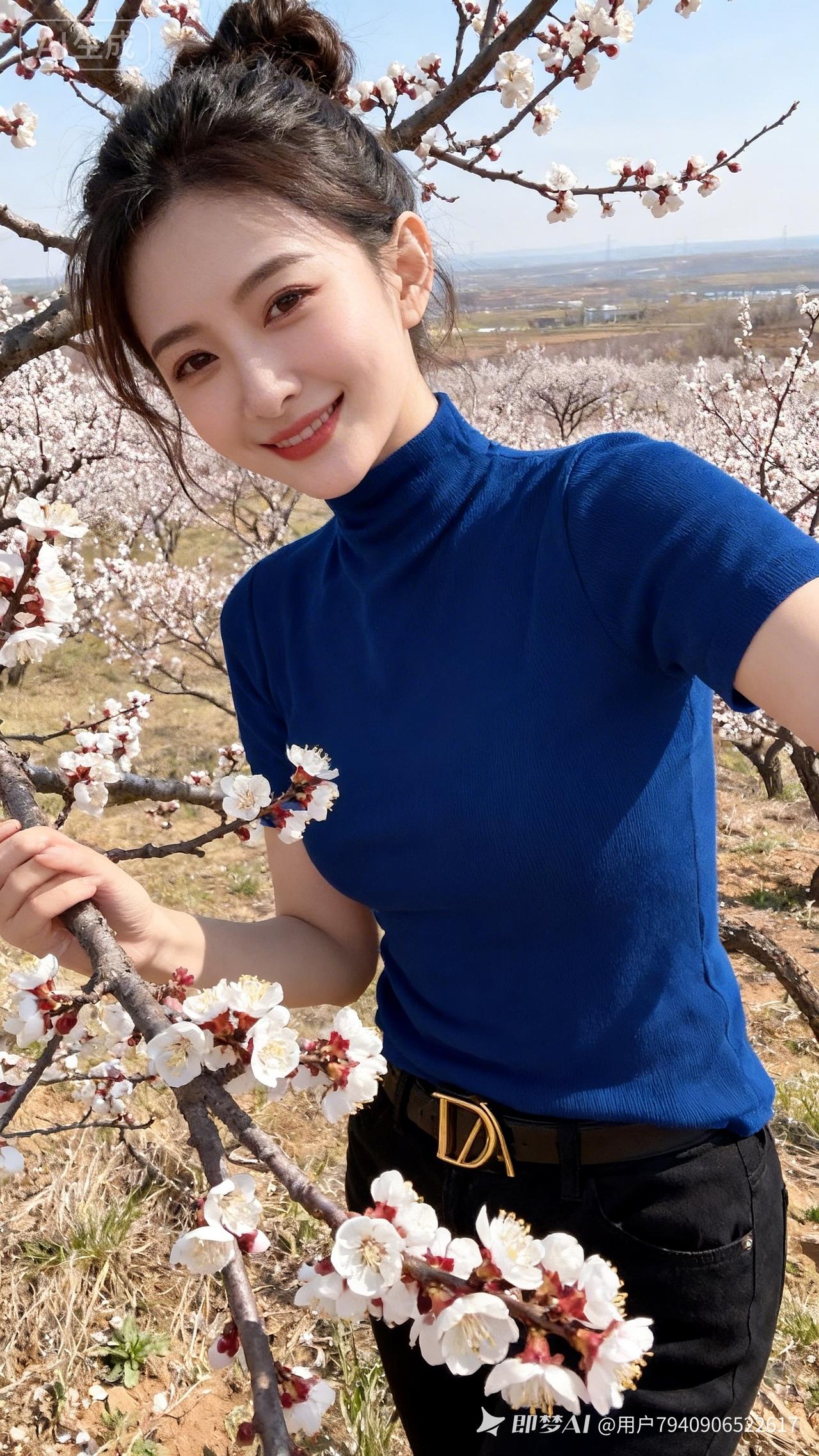 春日赏花指南|蓝衣少女与樱花树🌸💙