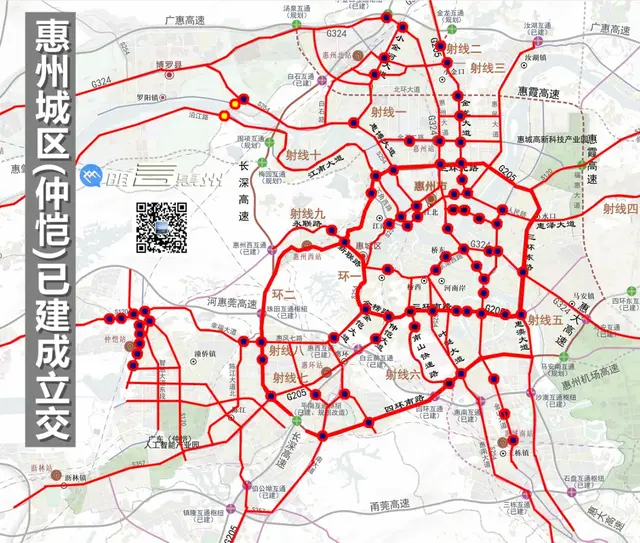 最新图解: 建成近80座城市立交! 惠州城区道路越来越“快速化”