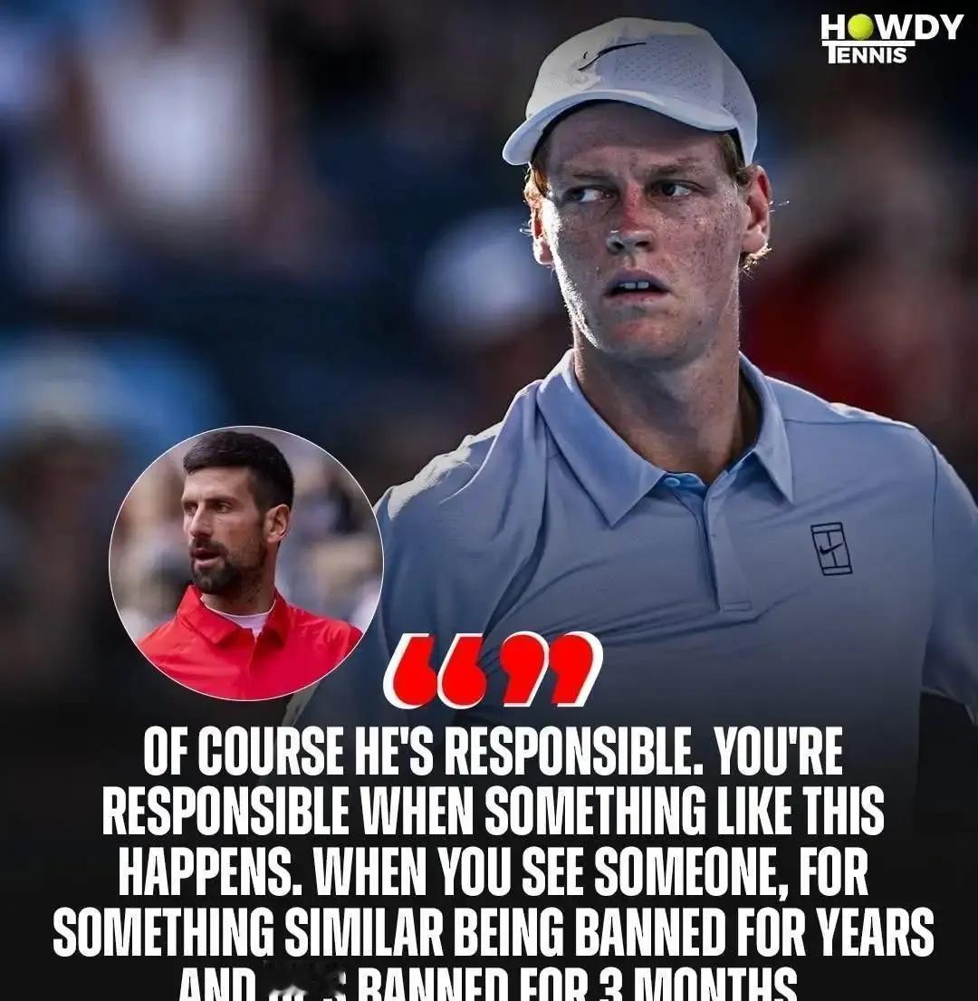 3个月禁赛，德约怒了辛纳的药检阳性，ITIA判了3个月。德约直接开炮：这口