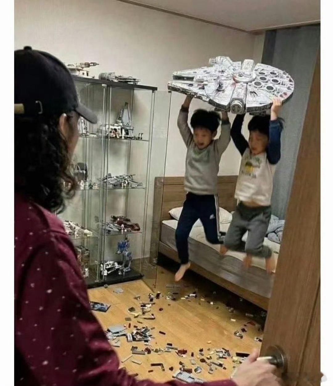 孩子爸爸回到家发现天塌了