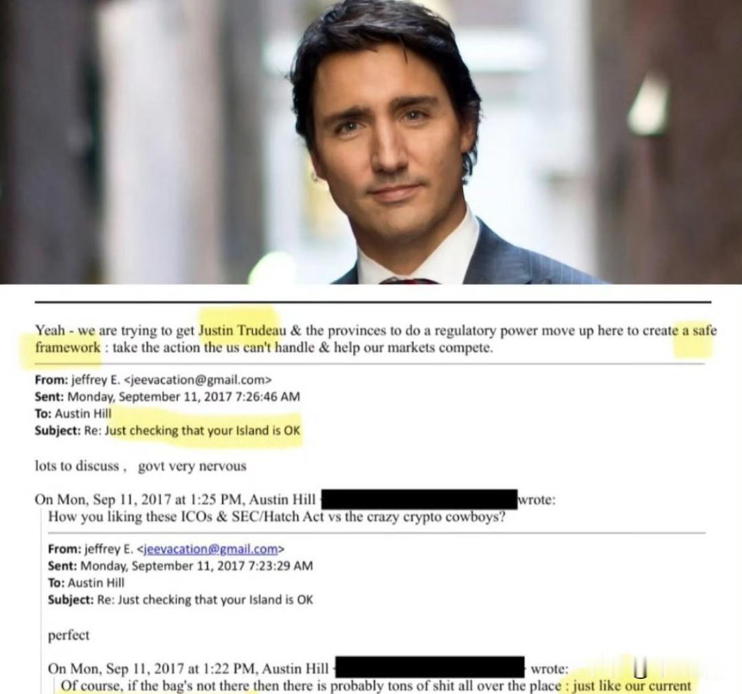 加拿大前总理贾斯汀·特鲁多出现在文件里：2017年，杰弗里·爱泼斯坦给奥斯