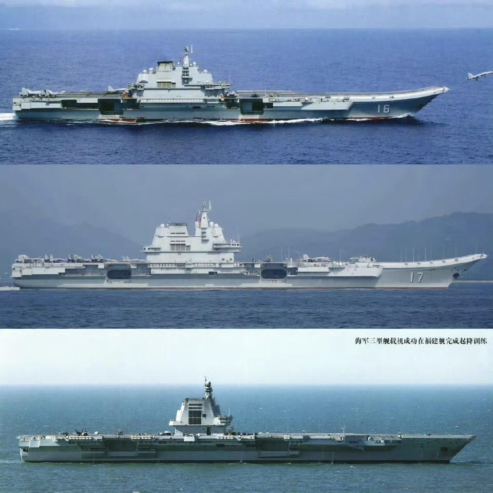 不比不知道，一比吓一跳，福建舰的舰岛是真的小​​​