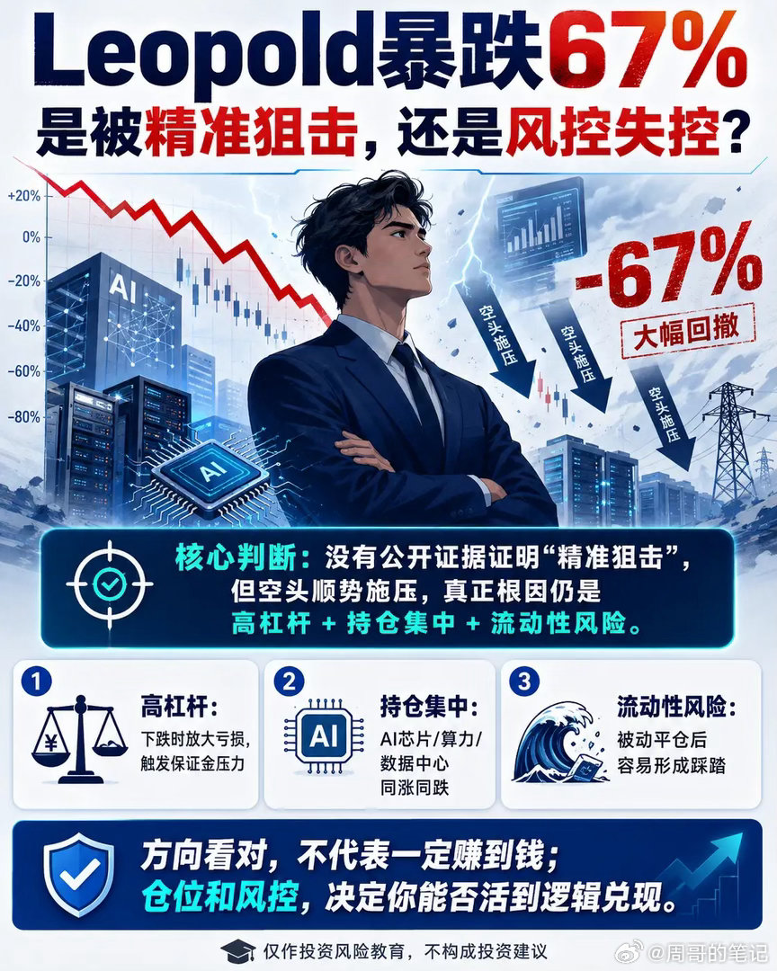 硅谷股神Leopold单月暴跌67%！真的是被华尔街精准狙击了吗？我的判断是：有