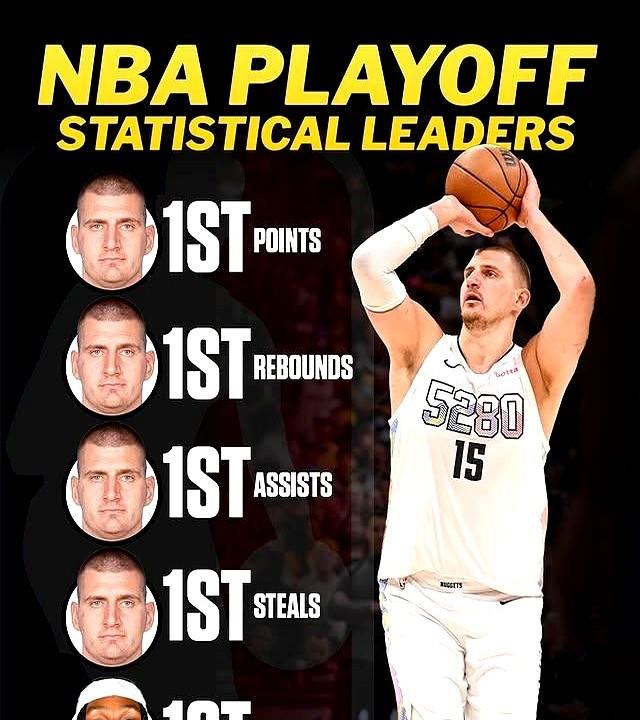 约基奇季后赛5项数据4项第一！不过说到出场时间，尼克斯那边更夸张！