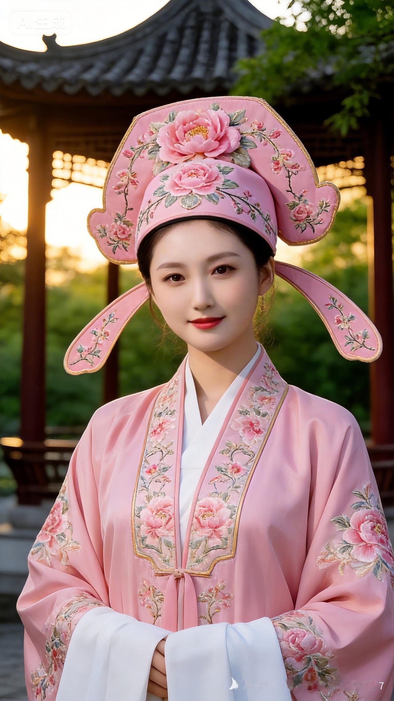 古风少女，粉嫩汉服，花团锦簇，惊艳时光！