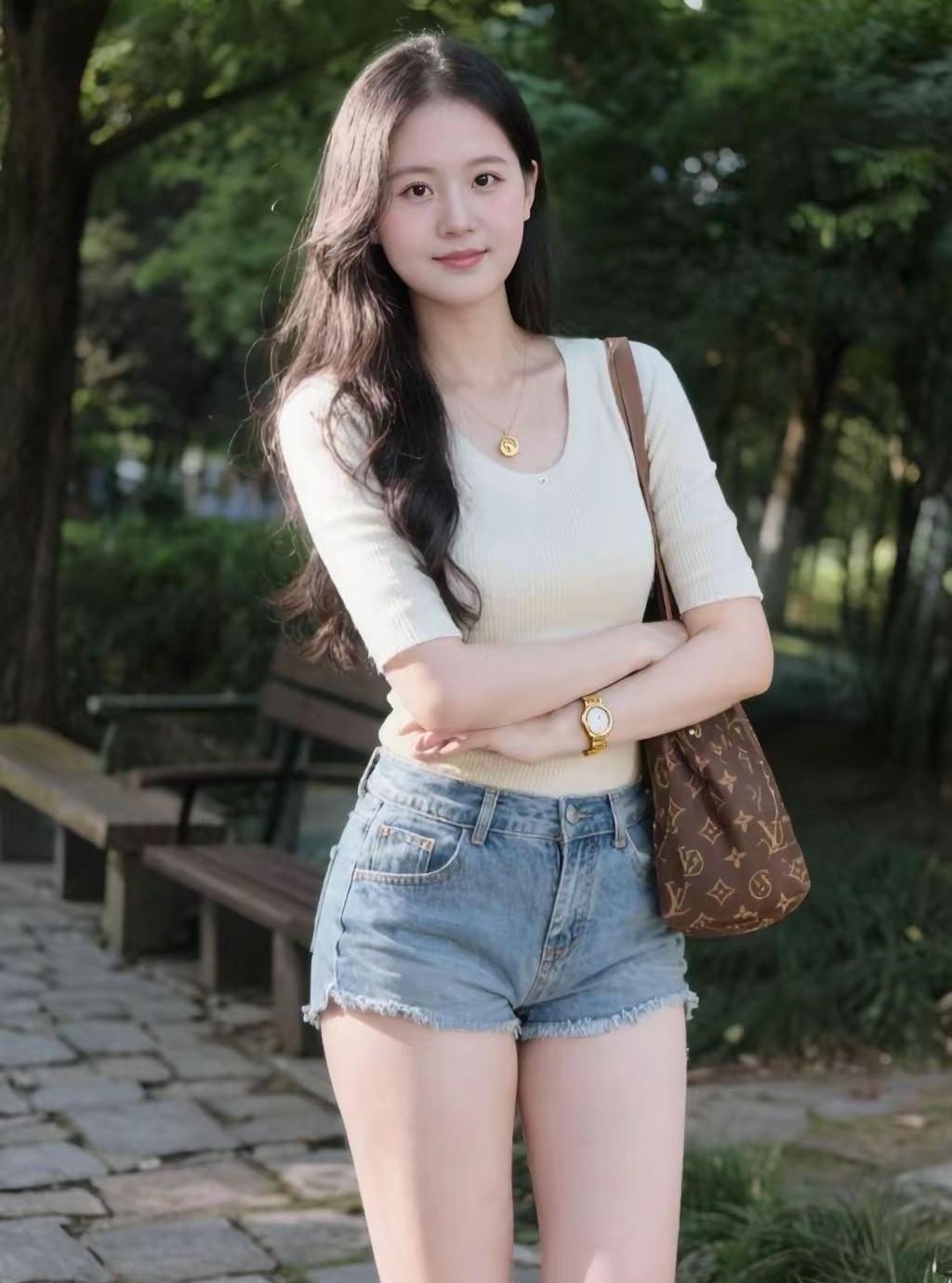 今日街拍，现在的美女越来越早熟[呲牙笑]