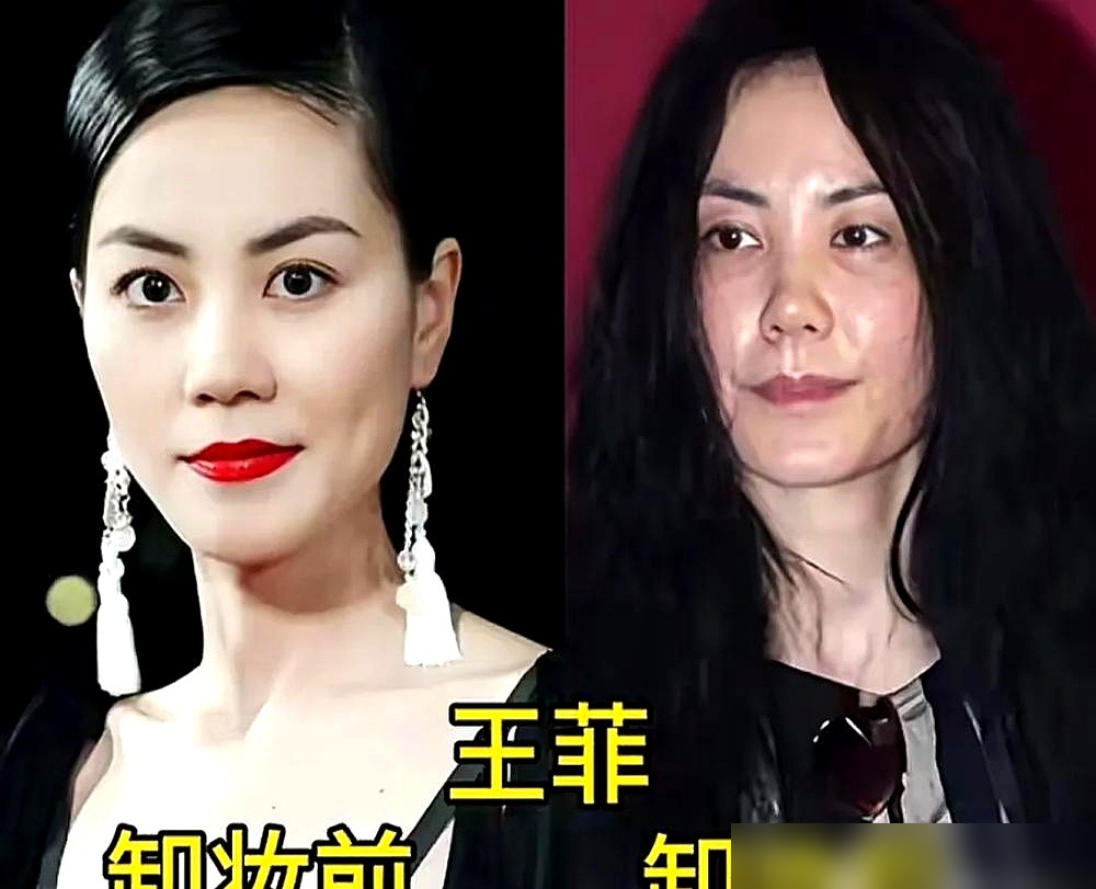 王菲又素颜出现在机场了，满脸褶子，皮肤松得往下掉，她也不遮，就那么大摇大摆走。有人喊她，她回头看一眼