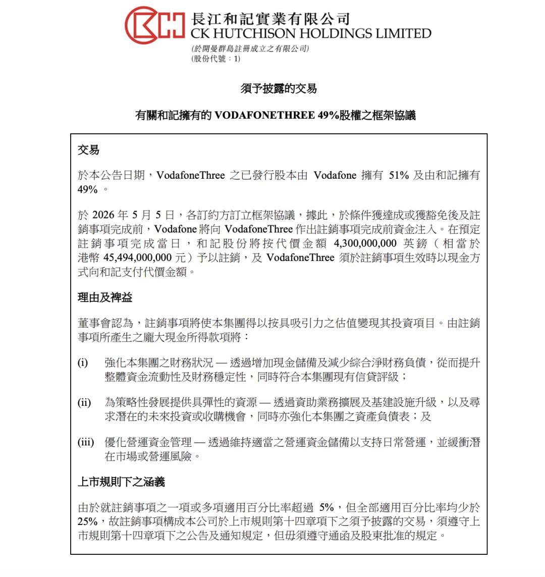 套现约455亿，李嘉诚又甩卖资产。现在估计轮到英国说“别让李嘉诚跑了”，最新