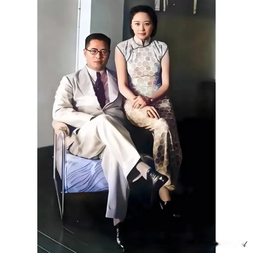 张乐怡年轻时有多美，这才是张乐怡年轻时候的真实貌相，当看到这张1930年她与丈夫