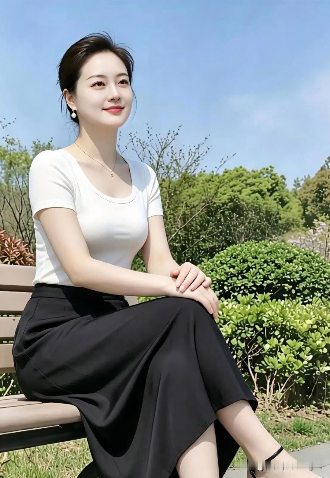 有一种美，不是一眼惊艳，而是越看越舒心。这位美女浑身透着从容温婉。没有夸张的