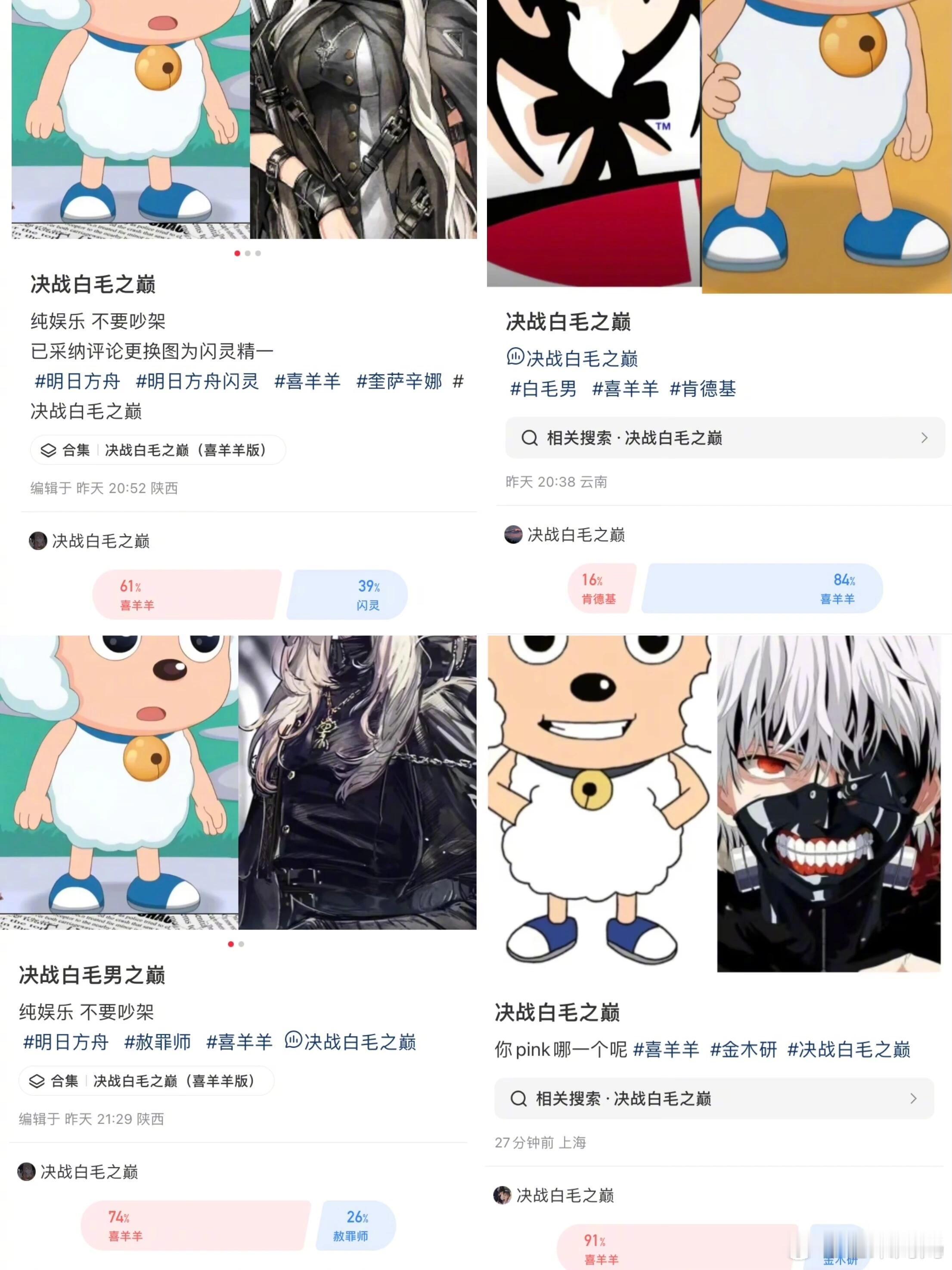 决战白毛之巅喜羊羊必胜，喜羊羊：输给我你无需自卑[捂脸哭]​​​