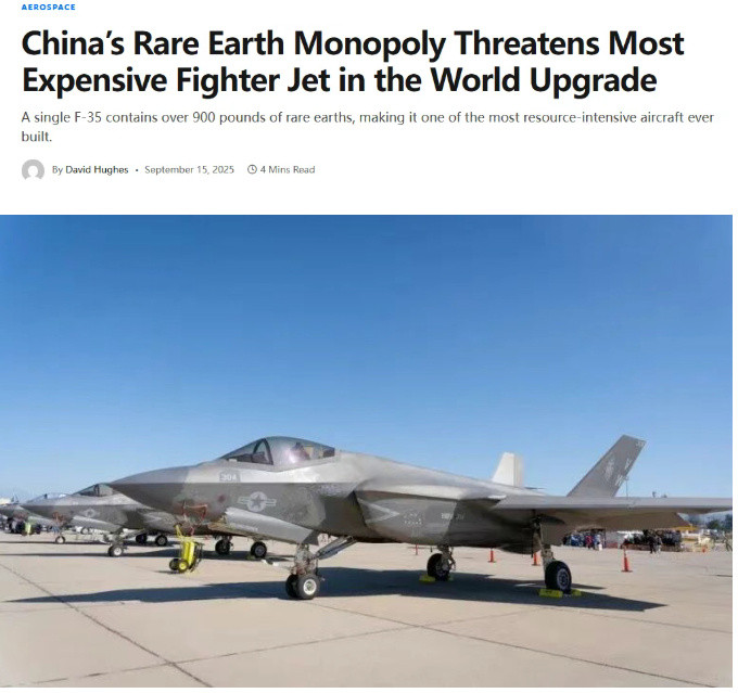外媒：F-35Block4升级一直推迟，是因为东大稀土禁运！美国F-35系列