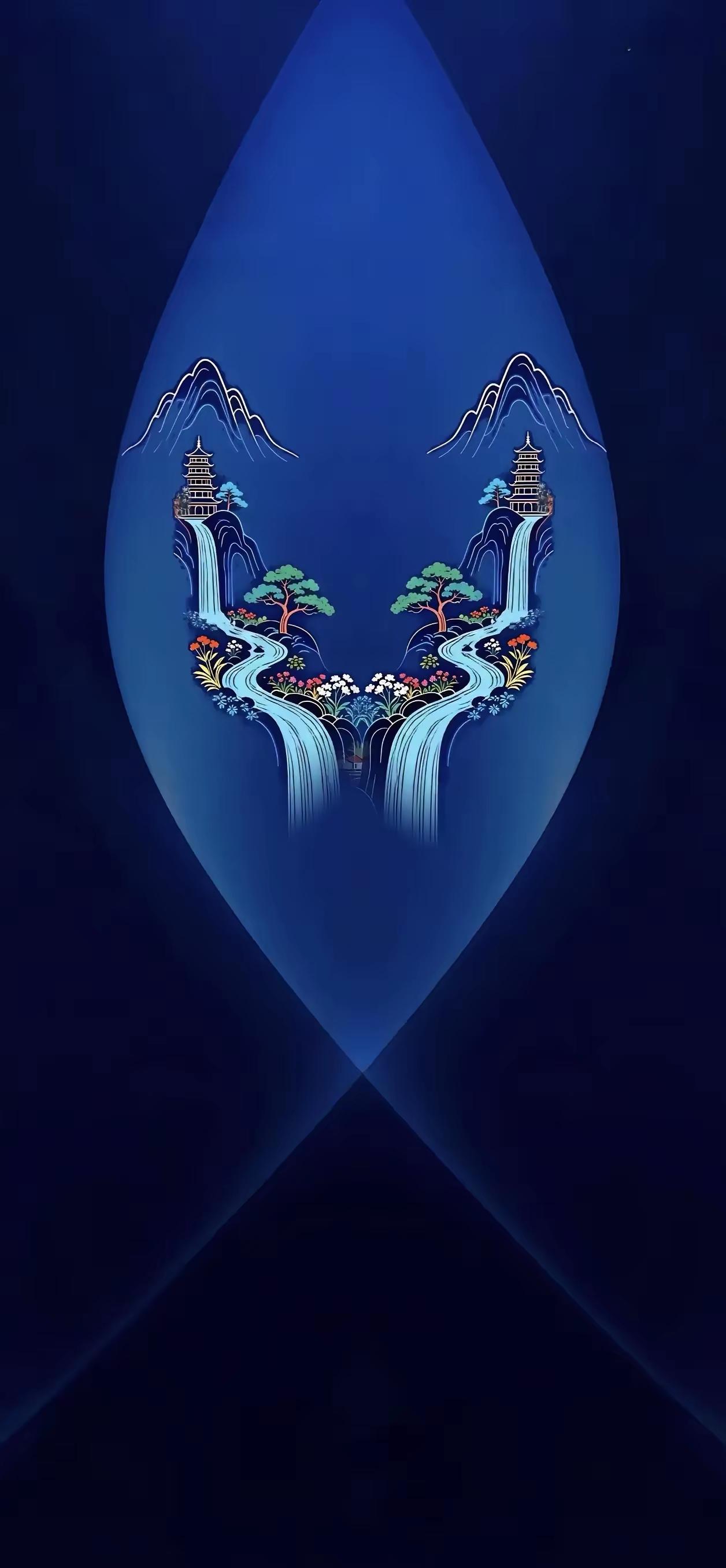 手机壁纸～蓝色是天空的信，风是它的邮差，而你是收件人，晚安哦