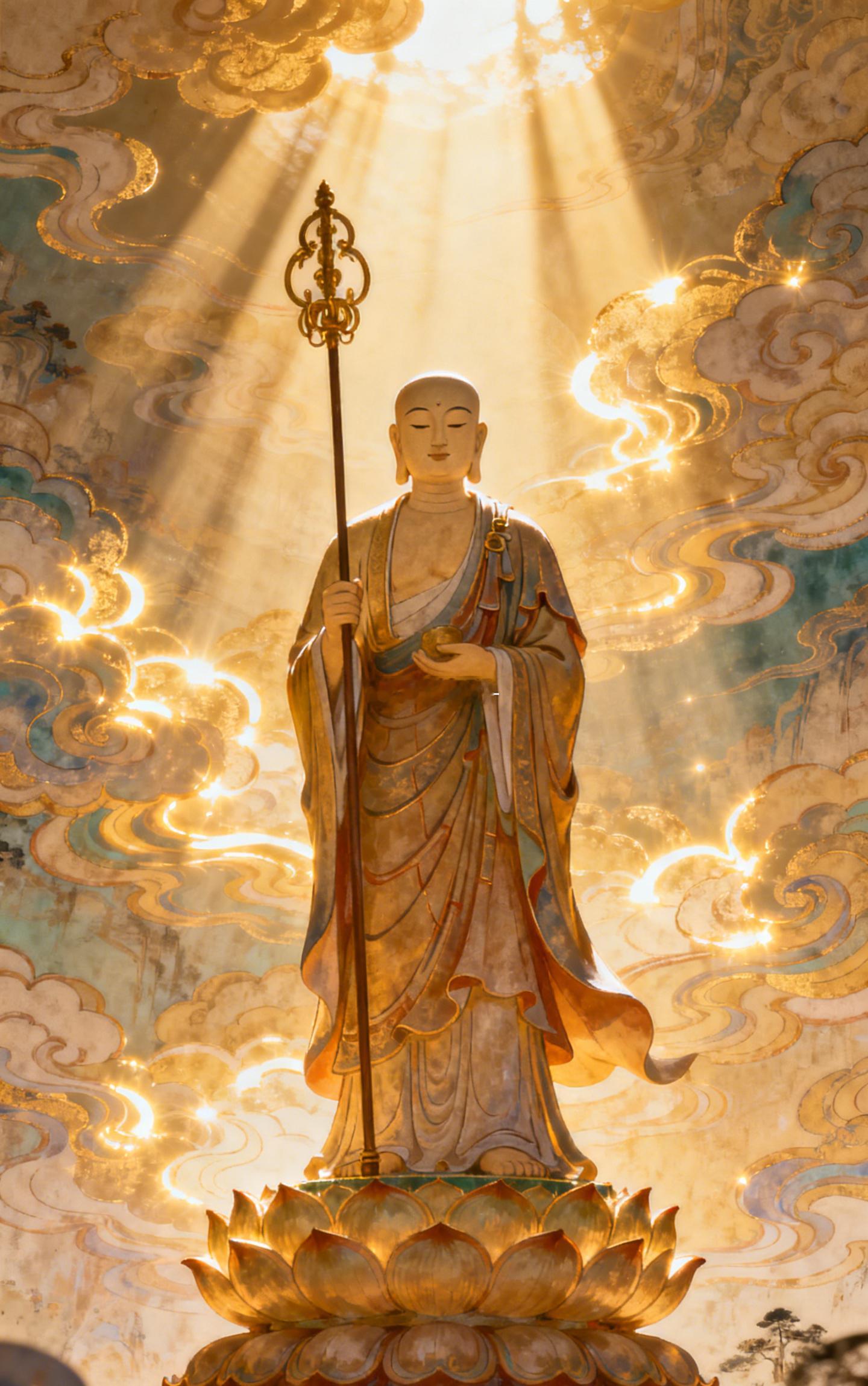 一炷心香敬地藏，十方善念护家门。祈先人蒙福，亲眷安康，业障渐消，福报渐长，日日清