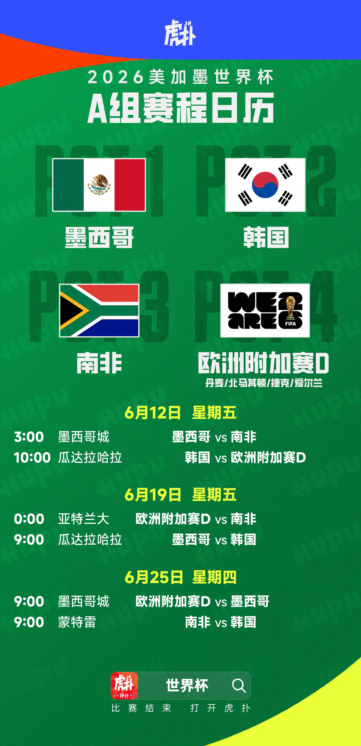2026年世界杯各组赛程日历，快来分享给你的小伙伴～世界杯分组美加墨世界杯美加墨