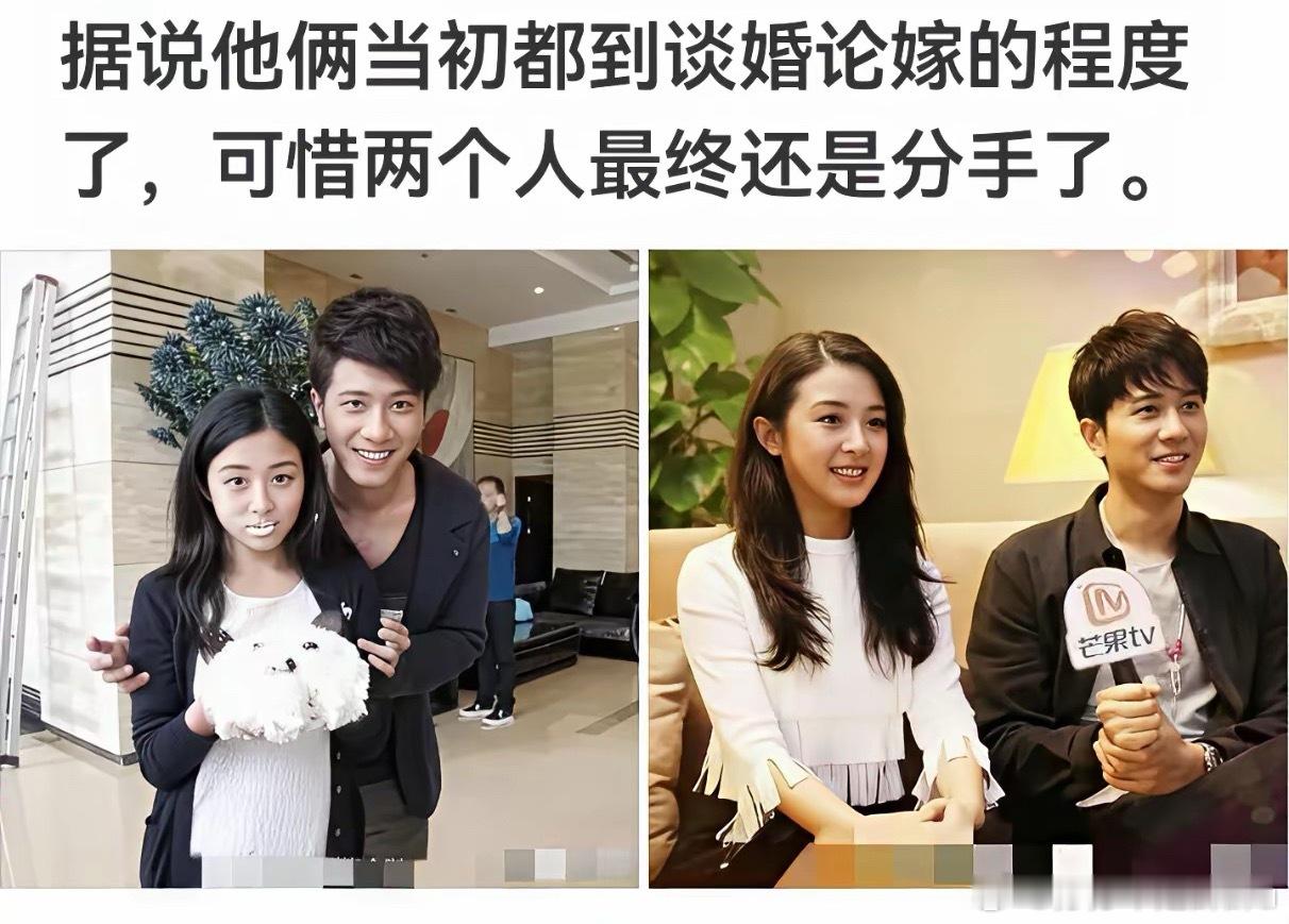 据说他俩当初都到谈婚论嫁的程度了，可惜两个人最终还是分手了。