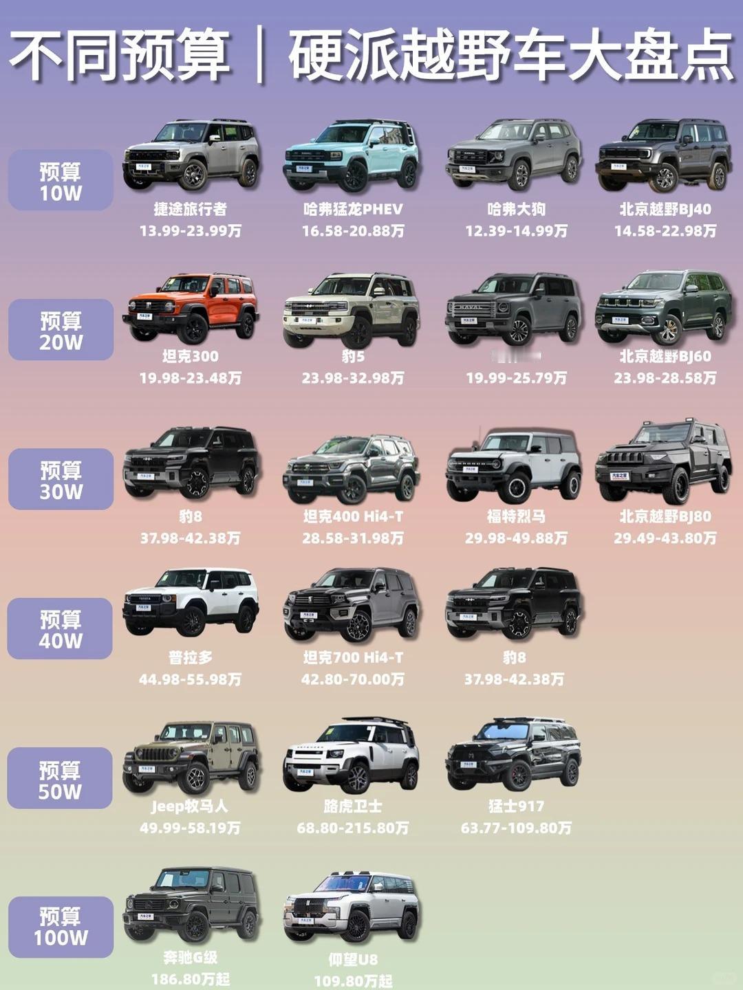 硬派越野怎么选？玩姿态还是玩可靠性？喜欢越野、跑烂路、玩穿越，20-30万硬派