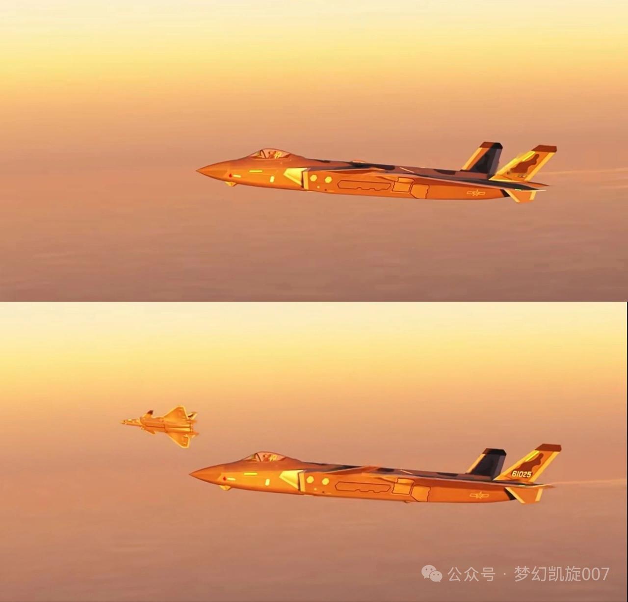 1月18日，据社交网站报道，一组两架歼一20隐身五代机金色照片非常漂亮，引发许多