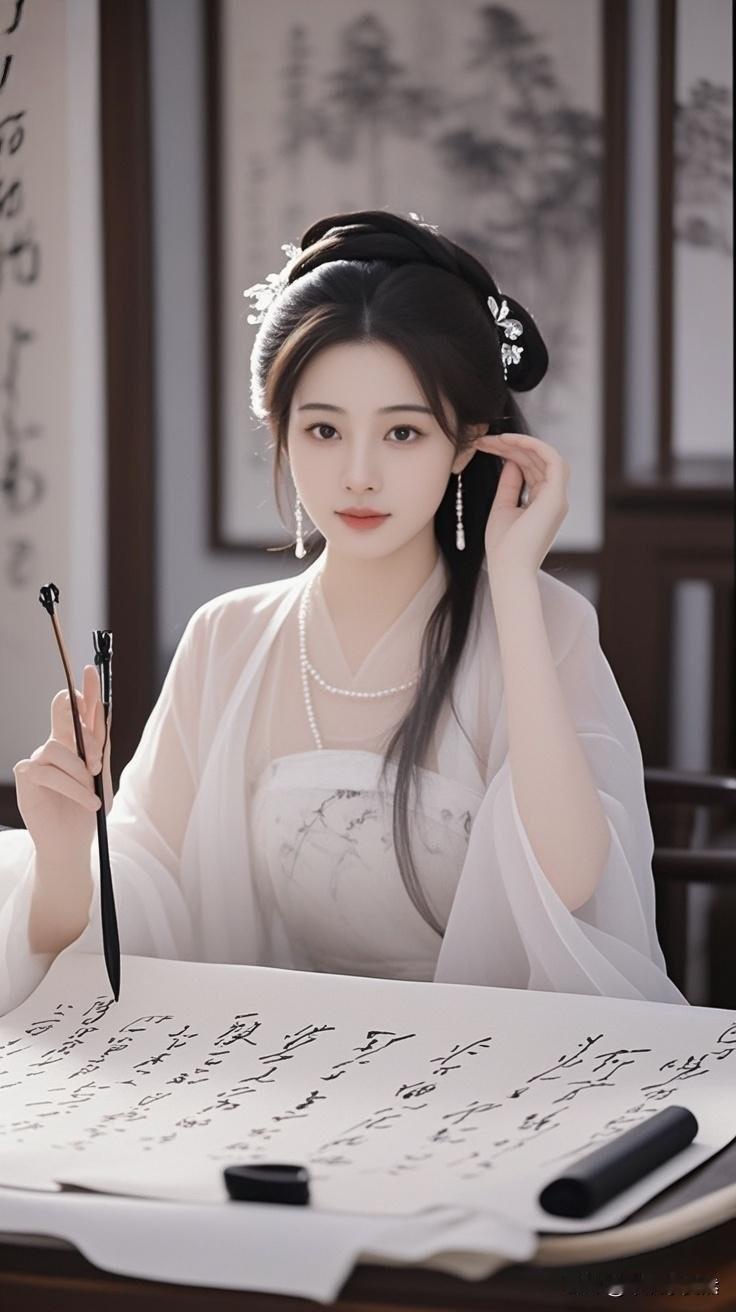古风少女，墨香书韵，静心书写，韵味悠长。有这样的竹马，是你的荣幸？你喜欢吗？分享