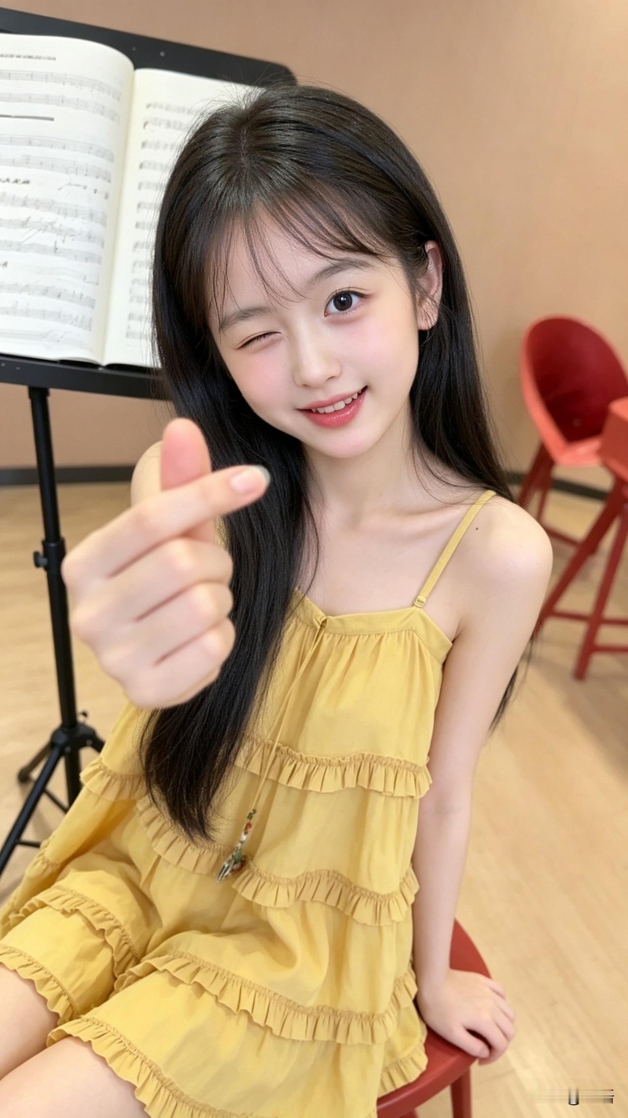 元气满满的小可爱，音乐课上的快乐时光！🎵😊氛围感出片穿搭