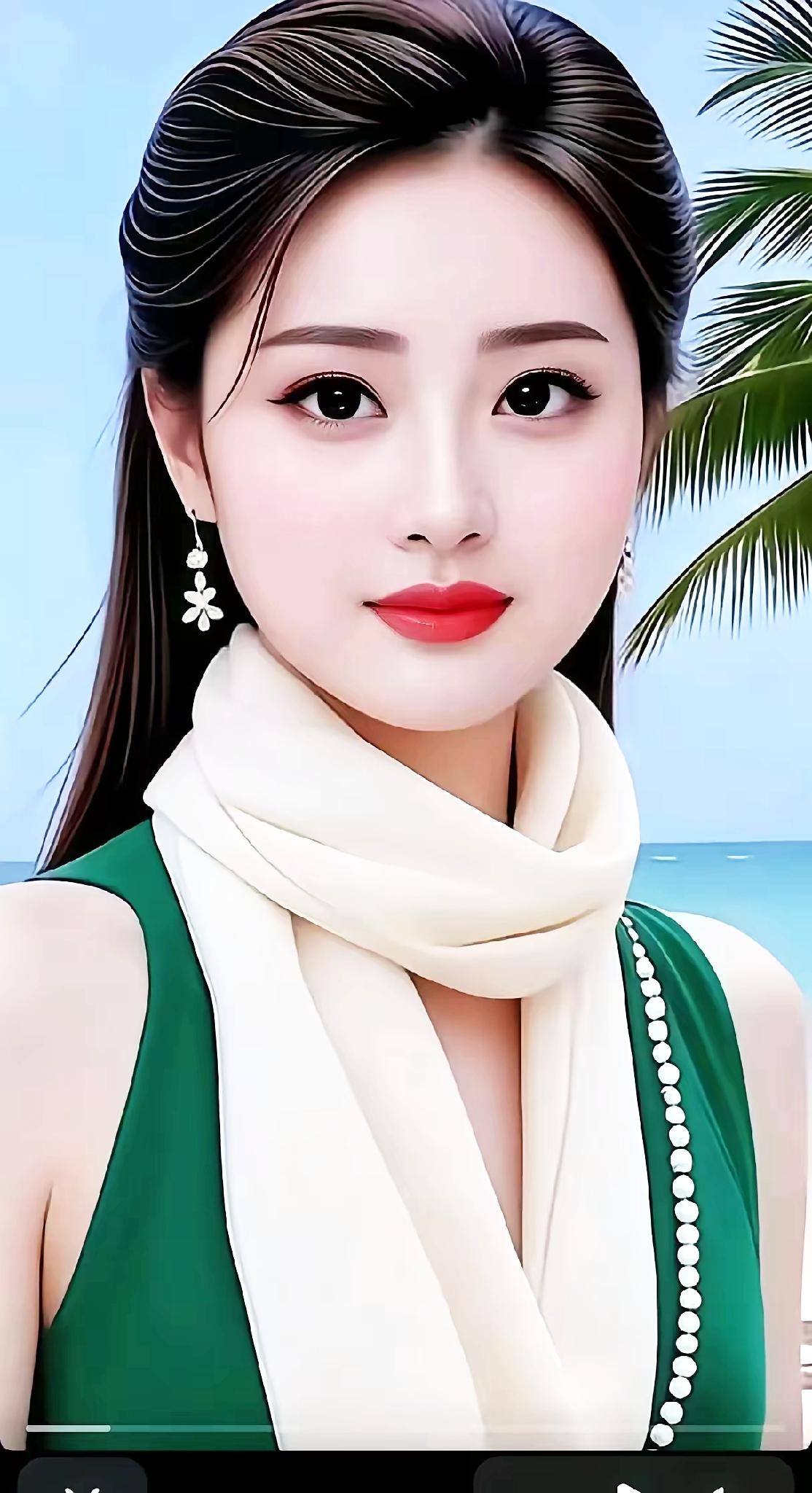 夏日清新穿搭，绿白相间，海边度假风