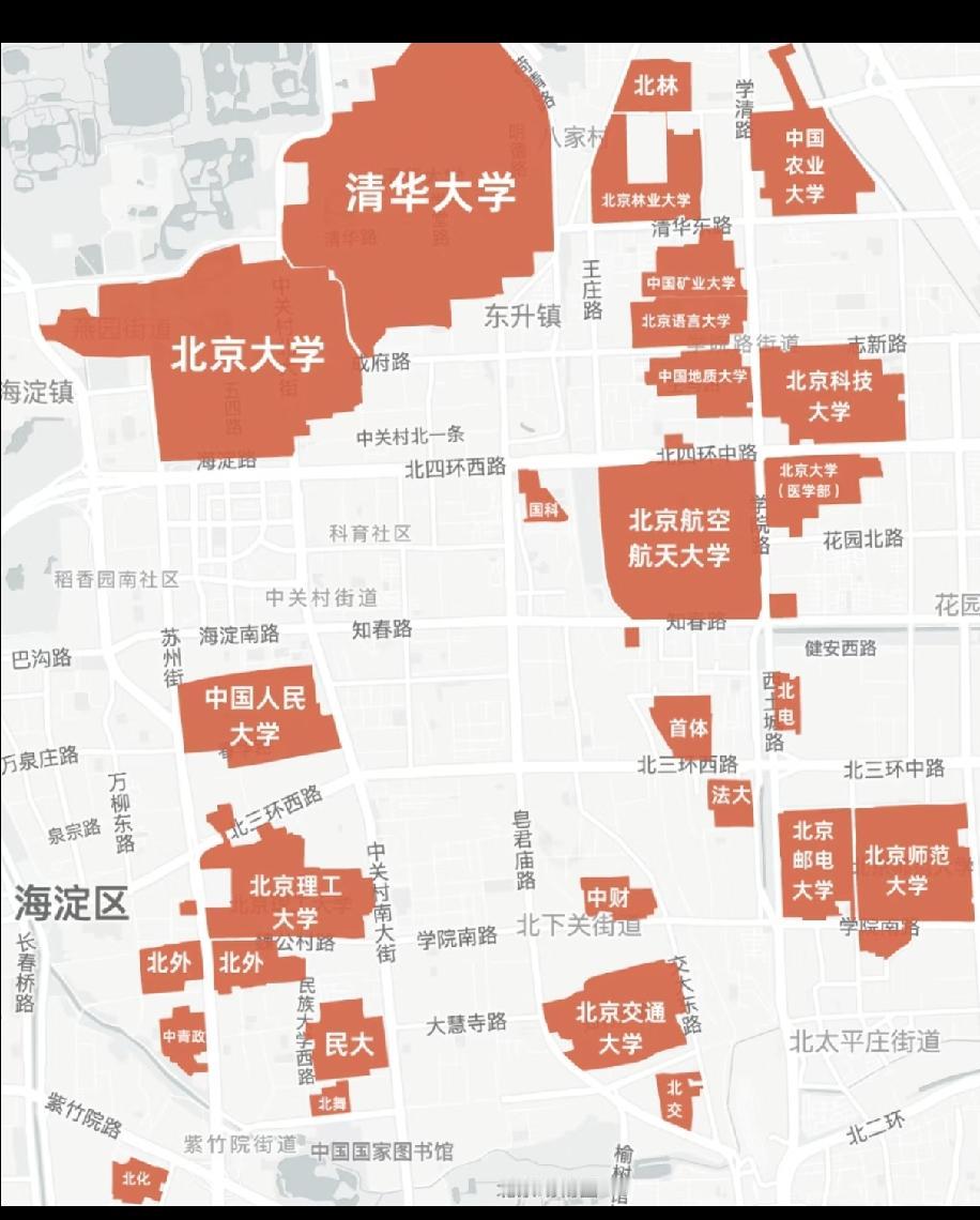 清北和其他大学比起来简直就是巨无霸，北青地理位置是不是最好的[笑着哭]