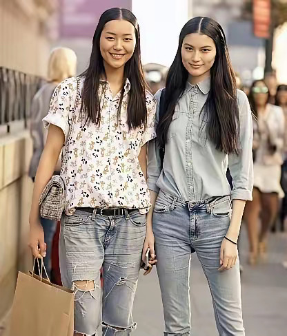 早期的两位维密女神刘雯和何穗，无美颜、无滤镜的模样，着实养眼。她们满脸都是胶原蛋
