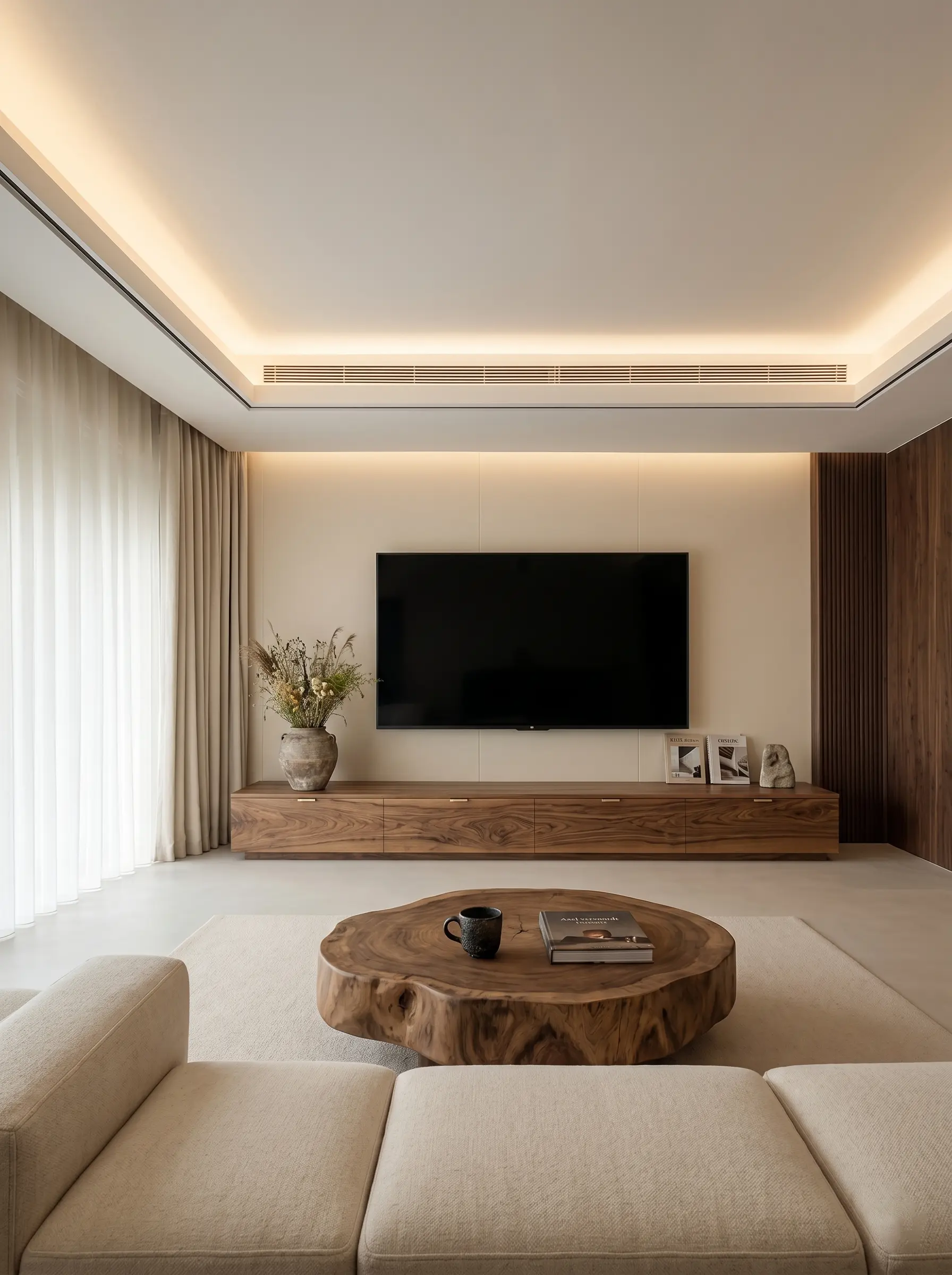 ｜原木+微水泥，142㎡的温柔底色