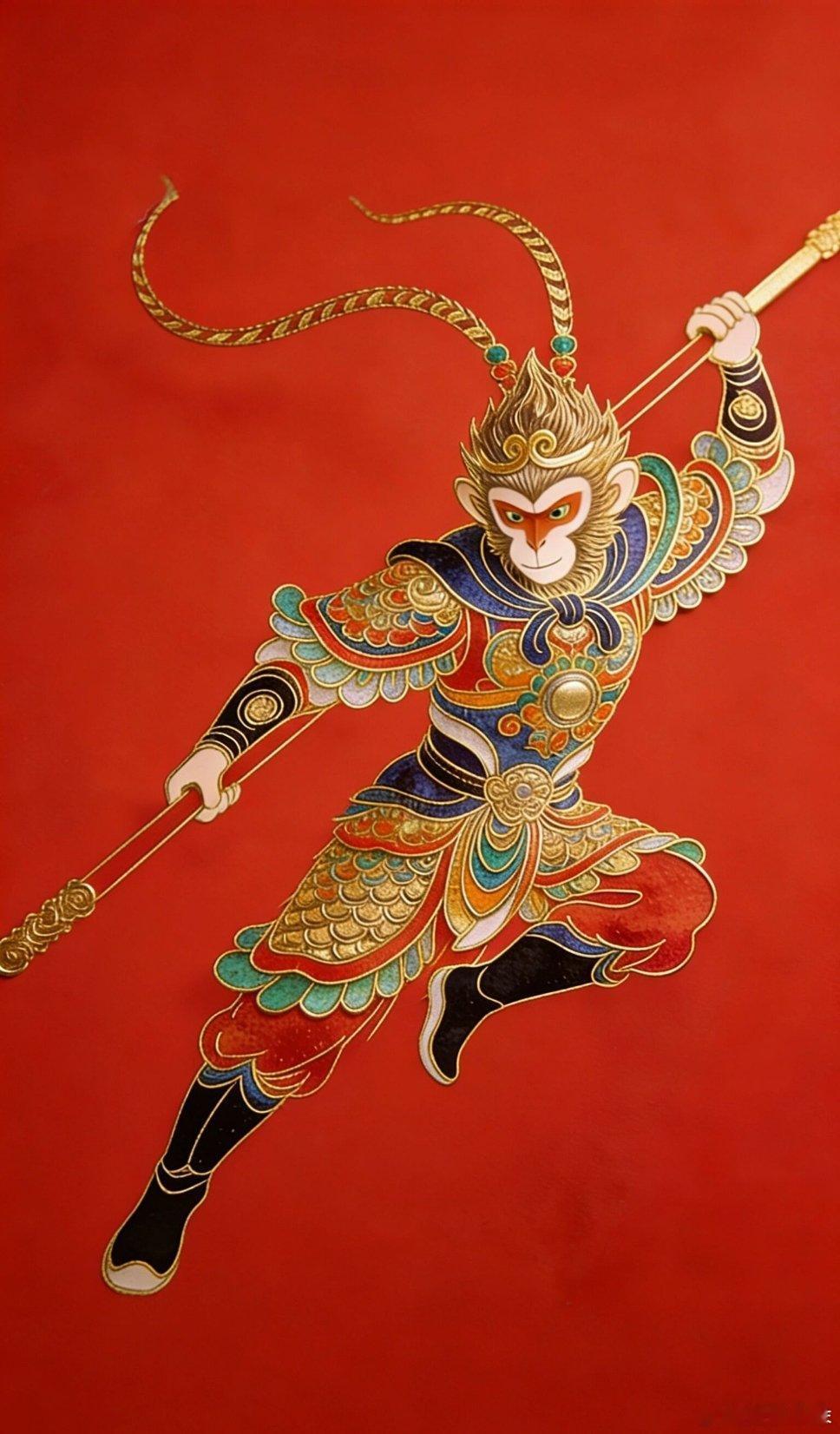 齐天大圣孙悟空国风衍纸艺术精美壁纸