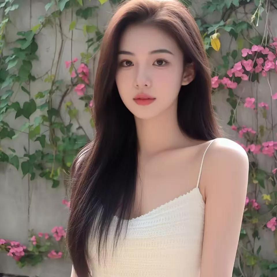 优雅少女，粉色花丛中的清新之美