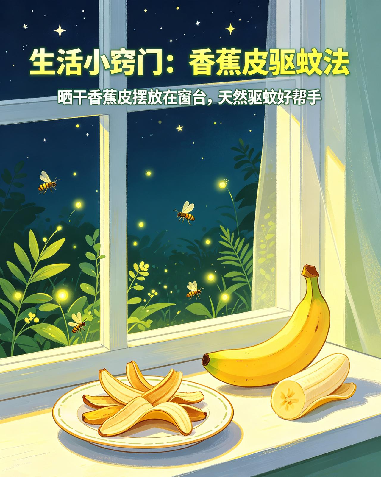别再买蚊香！吃完的香蕉皮放窗台，整夜听不到蚊子嗡嗡声[赞]夏天一到蚊