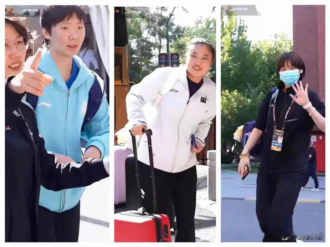 WTT中国大满贯即将开打，国乒女队一众队员抵达首钢园备战。镜头下陈幸同、王艺迪面