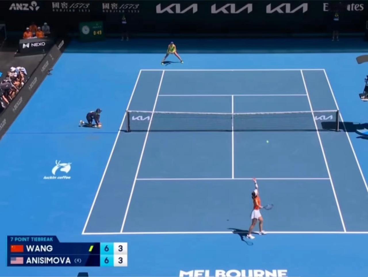 能和阿曼达打到抢七，已经很牛了！第一盘可惜了，王欣瑜打得不错，但抢七没把握住，细