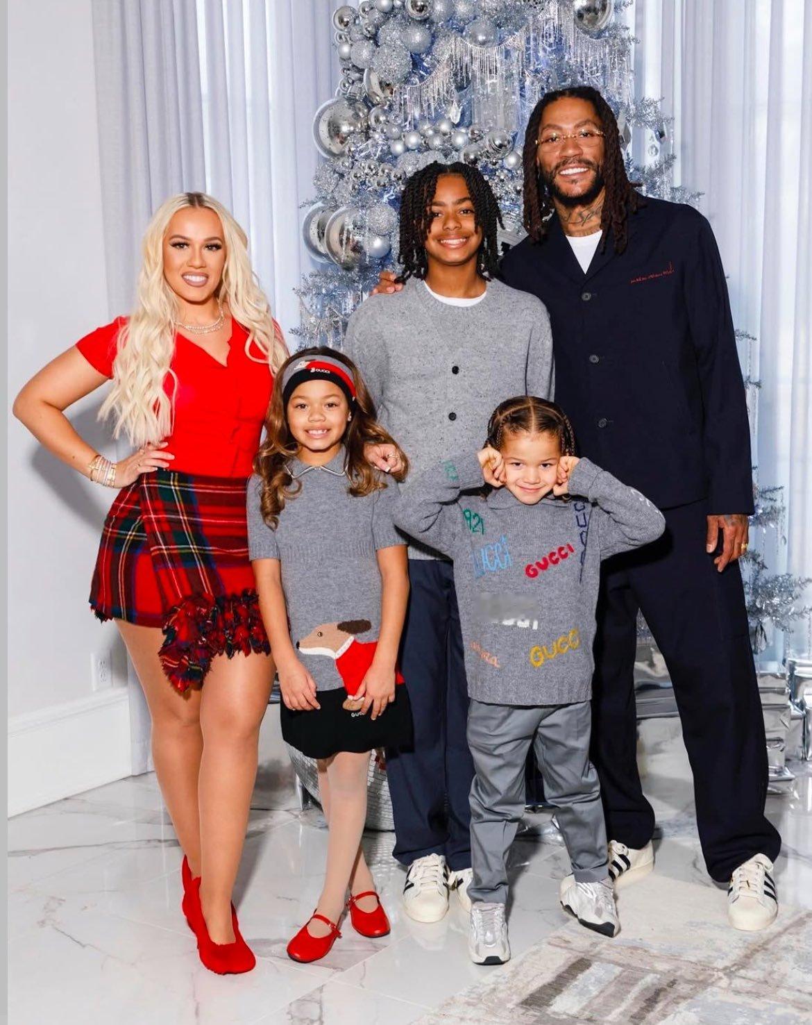 ▲罗斯一家人(妻子，三个孩子)▲祝你退役后生活快乐