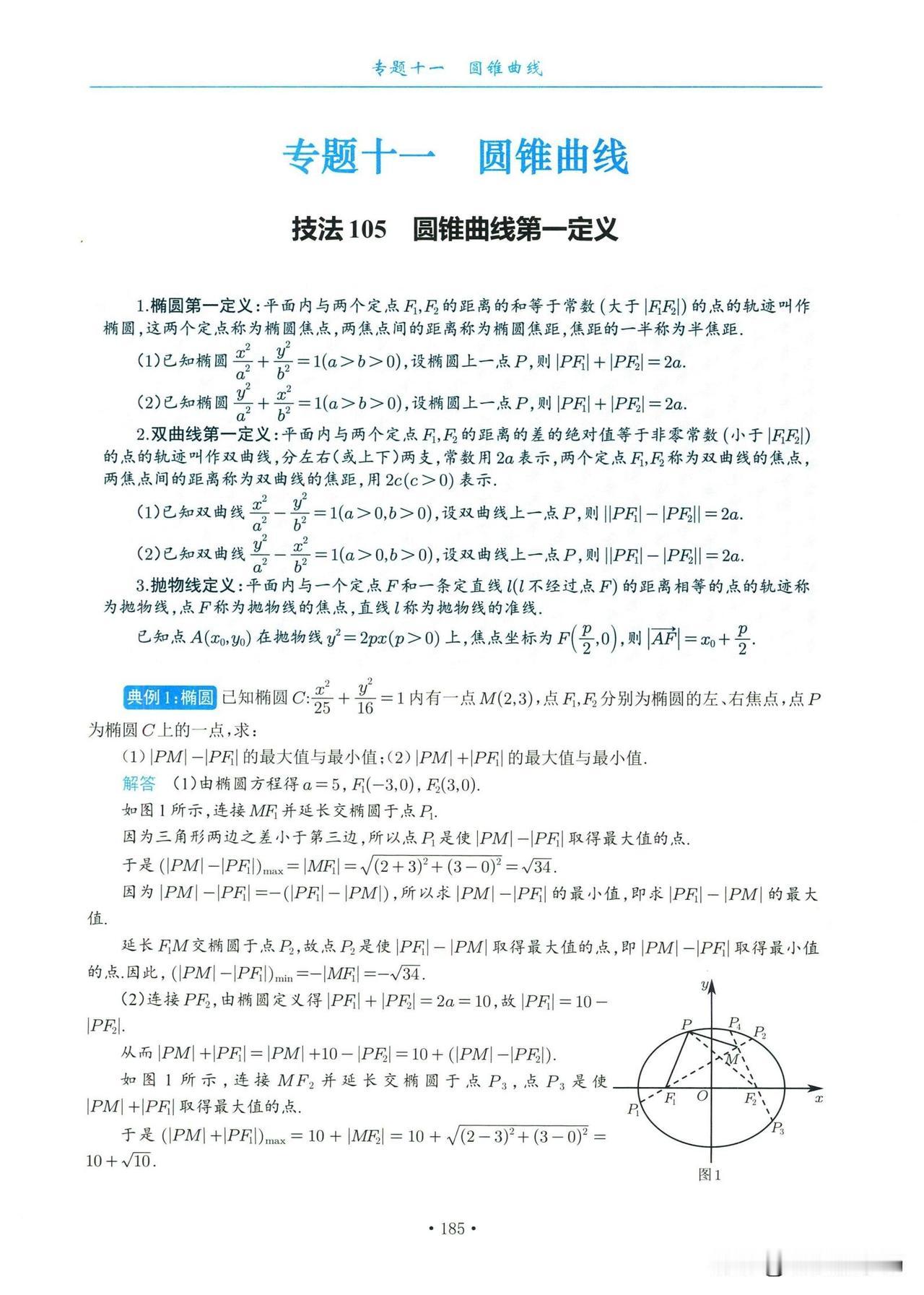 高中数学——圆锥曲线常用技巧总结1、三大定义2、点差法3、定比分点法4、