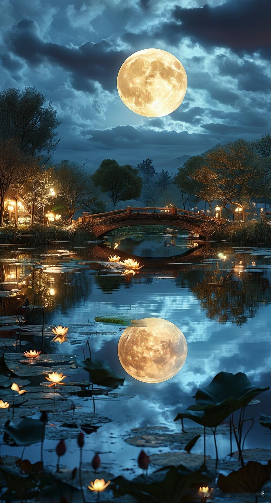 上联：月照荷塘静下联：星映莲舟寂横批：清辉皎洁