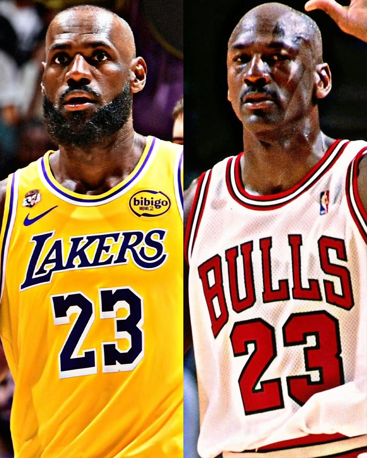 美媒晒出对比图：36岁以来，詹姆斯31次三双。乔丹整个职业生涯，30次三双