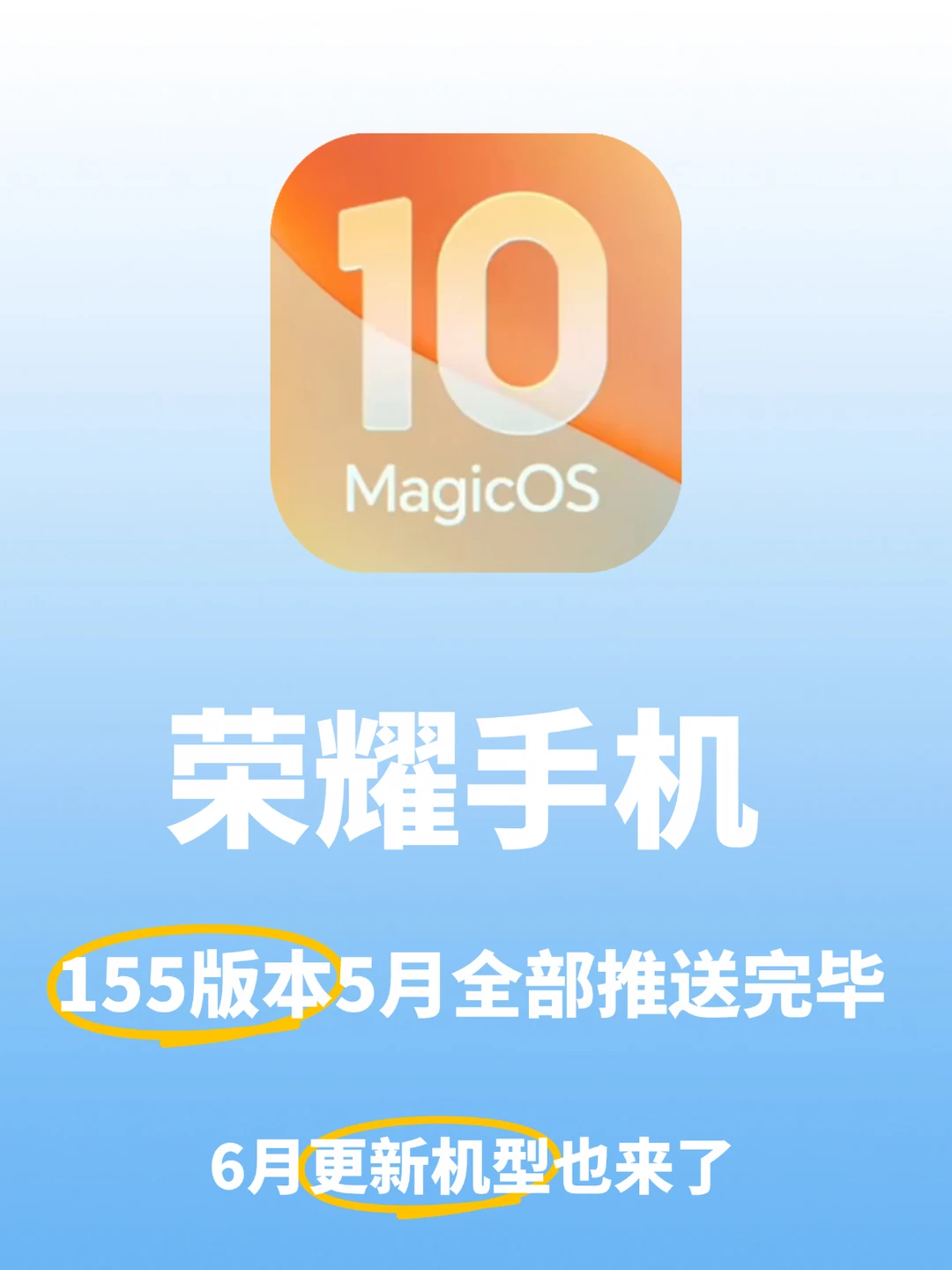 荣耀155版本还有哪些机型可以升级❤️