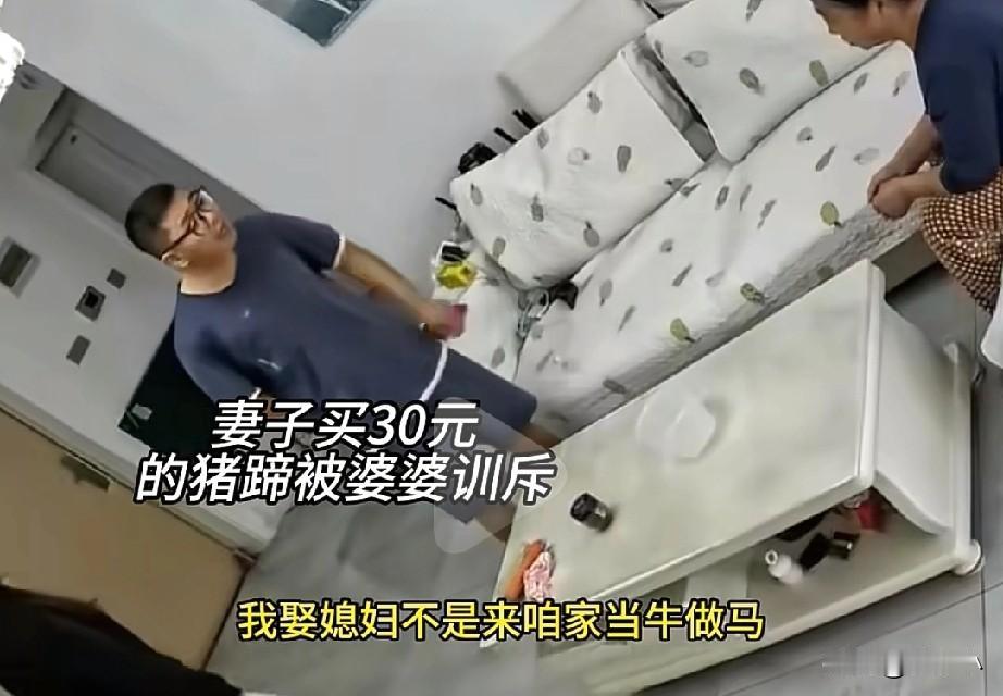 “婆婆不是妈！”儿媳妇花了30元买了一个猪蹄子，却被婆婆指责自己挣钱，还花钱买吃