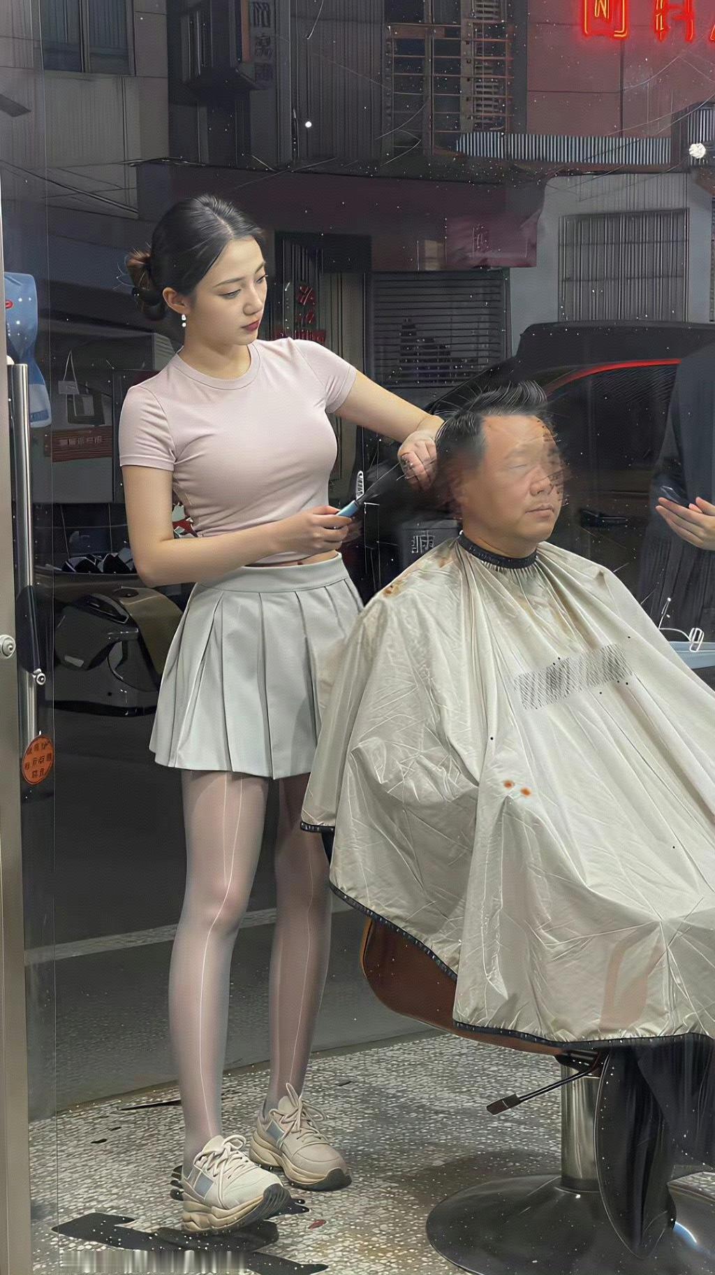 理发到最后，为什么理发师要换鞋？有没有人知道啊！评论区见？