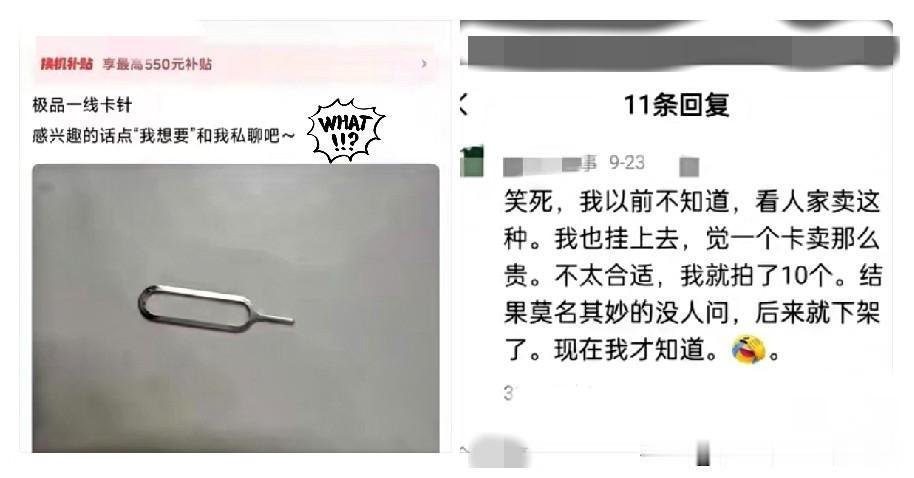 太搞笑了！刚刚刷到一位网友说：他在闲鱼上看到买这个卡针的卖这么贵，于是他就故意
