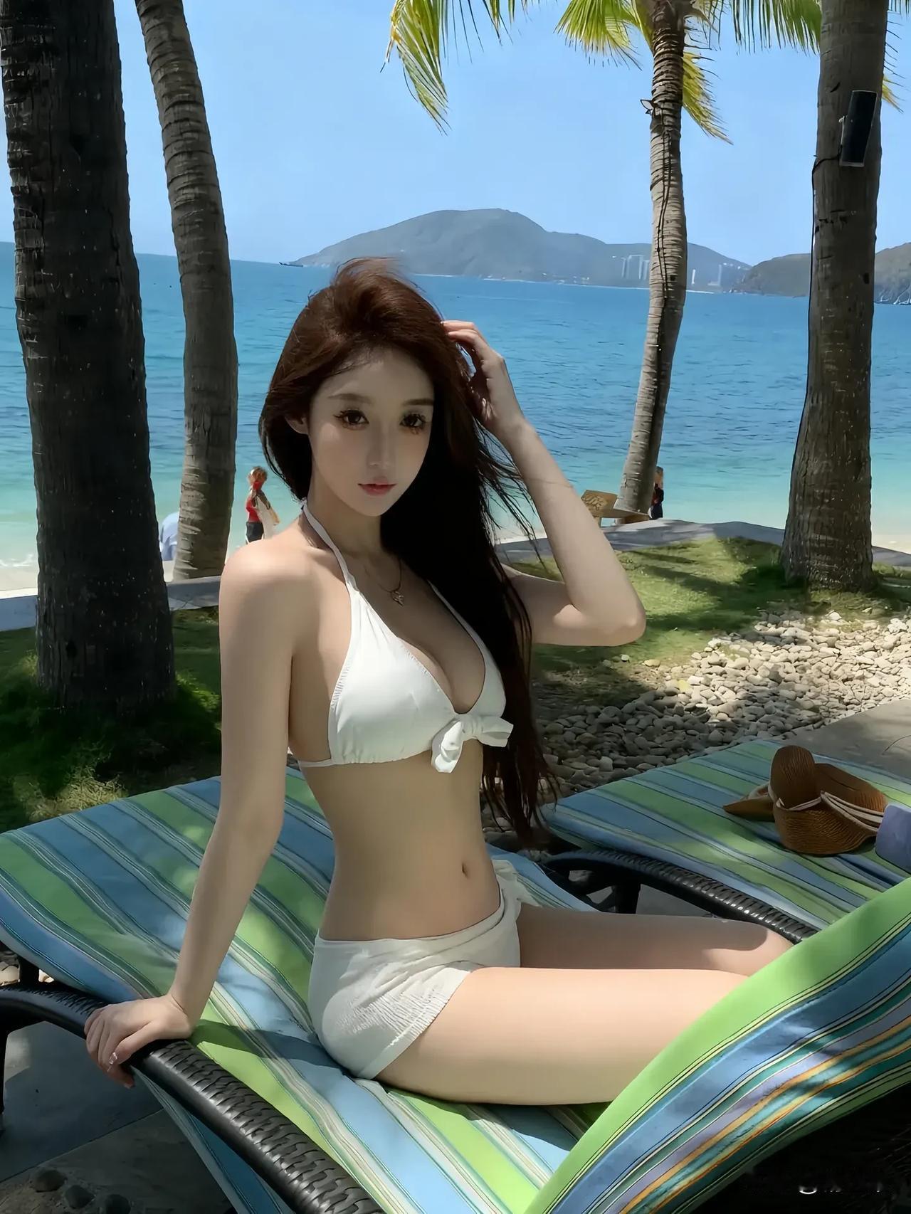 阳光沙滩，夏日风情，海浪轻拍，美不胜收！🌞🏖️🌊