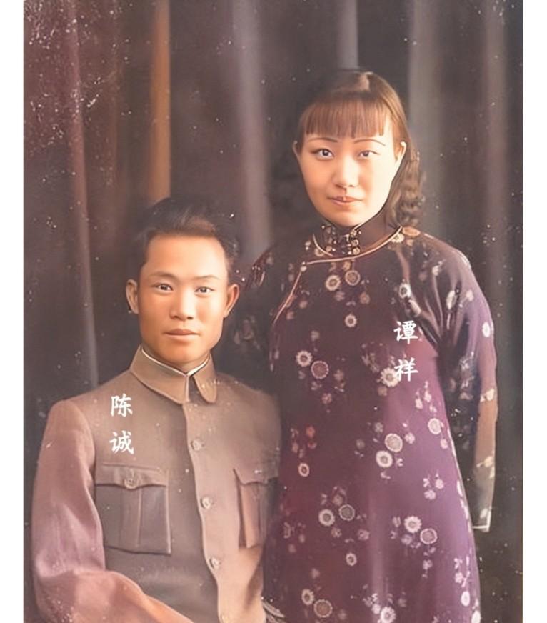 陈诚的第二任夫人谭祥年轻时有多美，这才是上世纪30年代陈诚与谭祥年轻时的真实貌相