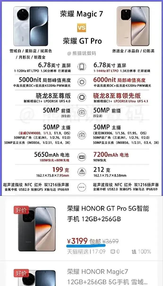 （实测续航多出4小时！）GTPro居然便宜100+（Magic7用户：那我