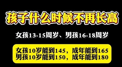 家长朋友们注意啦！孩子长高的黄金期千万别错过！闺女到了13-15岁、小子