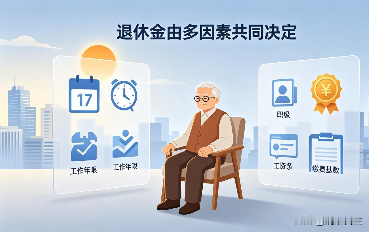 退休金不是单一由职务或者工龄决定，遵循长缴多得、多缴多得原则。对企业普通