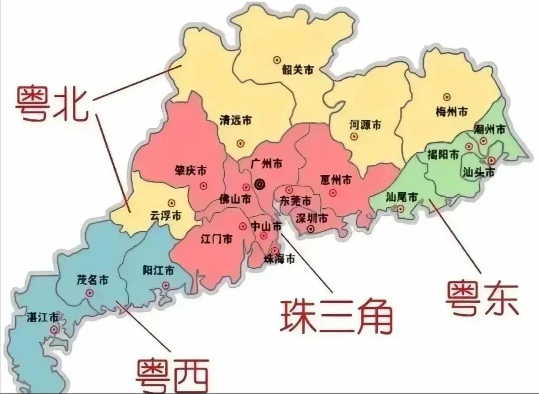 看地图，云浮不是在广东西部吗？为什么划到了粤北？都成了粤北的飞地了。珠三角9