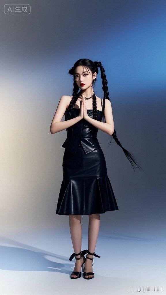 冷艳黑衣女郎，气场全开！🔥💃